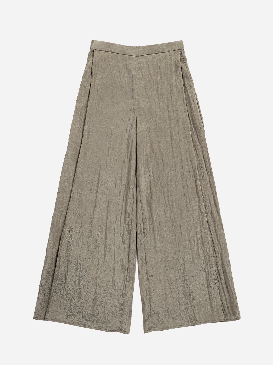 Desert Sage Crinkle Fluid Pants Womens Lightweight Relaxed Fit Elastic Waist Pants 