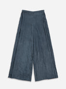 Navy Crinkle Fluid Pants Womens Lightweight Relaxed Fit Elastic Waist Pants 