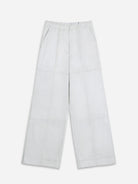 Horizon Blue Patchwork Pants Womens Elastic Waist Wide Leg Light Pants 