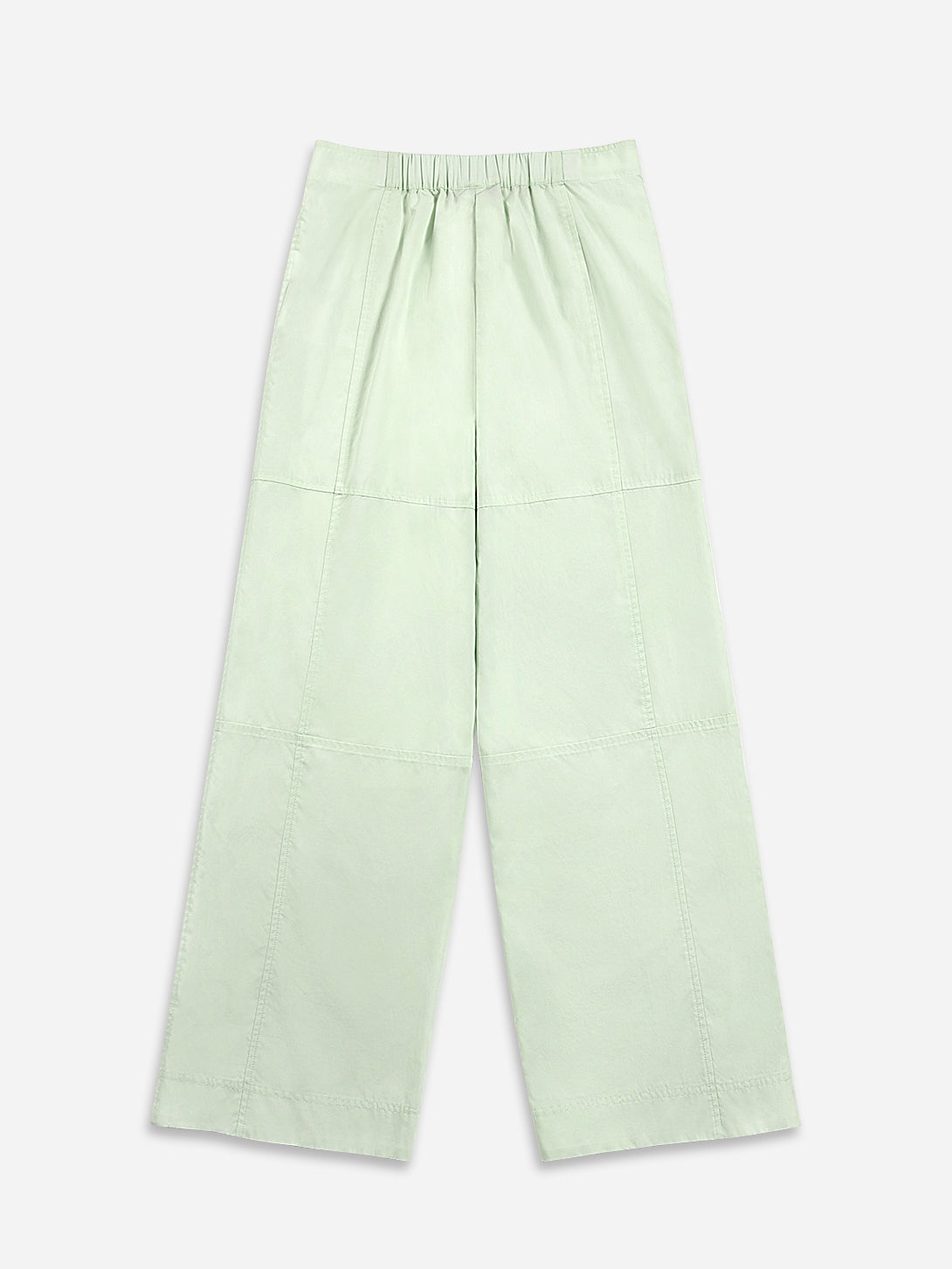 Soft Jade Patchwork Pants Womens Elastic Waist Wide Leg Light Pants 