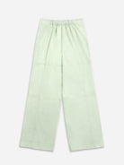 Soft Jade Patchwork Pants Womens Elastic Waist Wide Leg Light Pants 