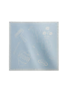 Soft Blue Print Oeuvres Printed Scarf Womens Printed Lightweight Scarf 
