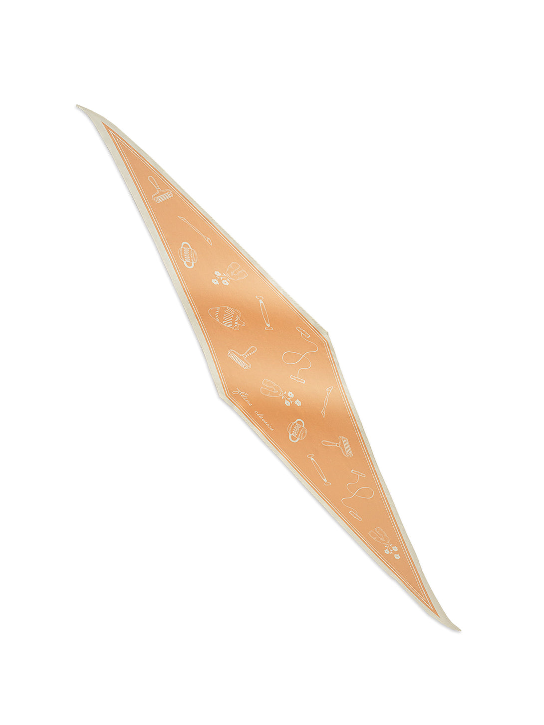 Apricot Print Oeuvres Printed Neckerchief Womens Print Design Handkerchief 