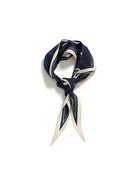 Navy Blazer Print Oeuvres Printed Neckerchief Womens Print Design Handkerchief 