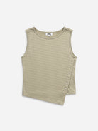 Desert Sage Asymmetric Hem Tank Jacquard Womens Cotton Tank Top Sleeveless Top 