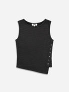 Moonless Night Asymmetric Hem Tank Jacquard Womens Cotton Tank Top Sleeveless Top 