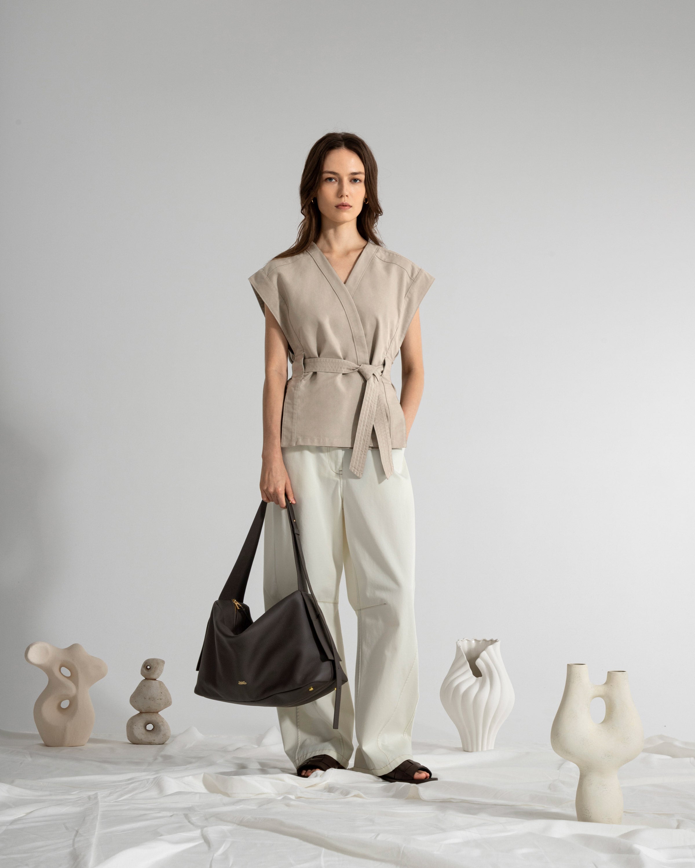 Studio Clay Kimono Vest Womens Sleevless Top Womens Vest Future Classics 