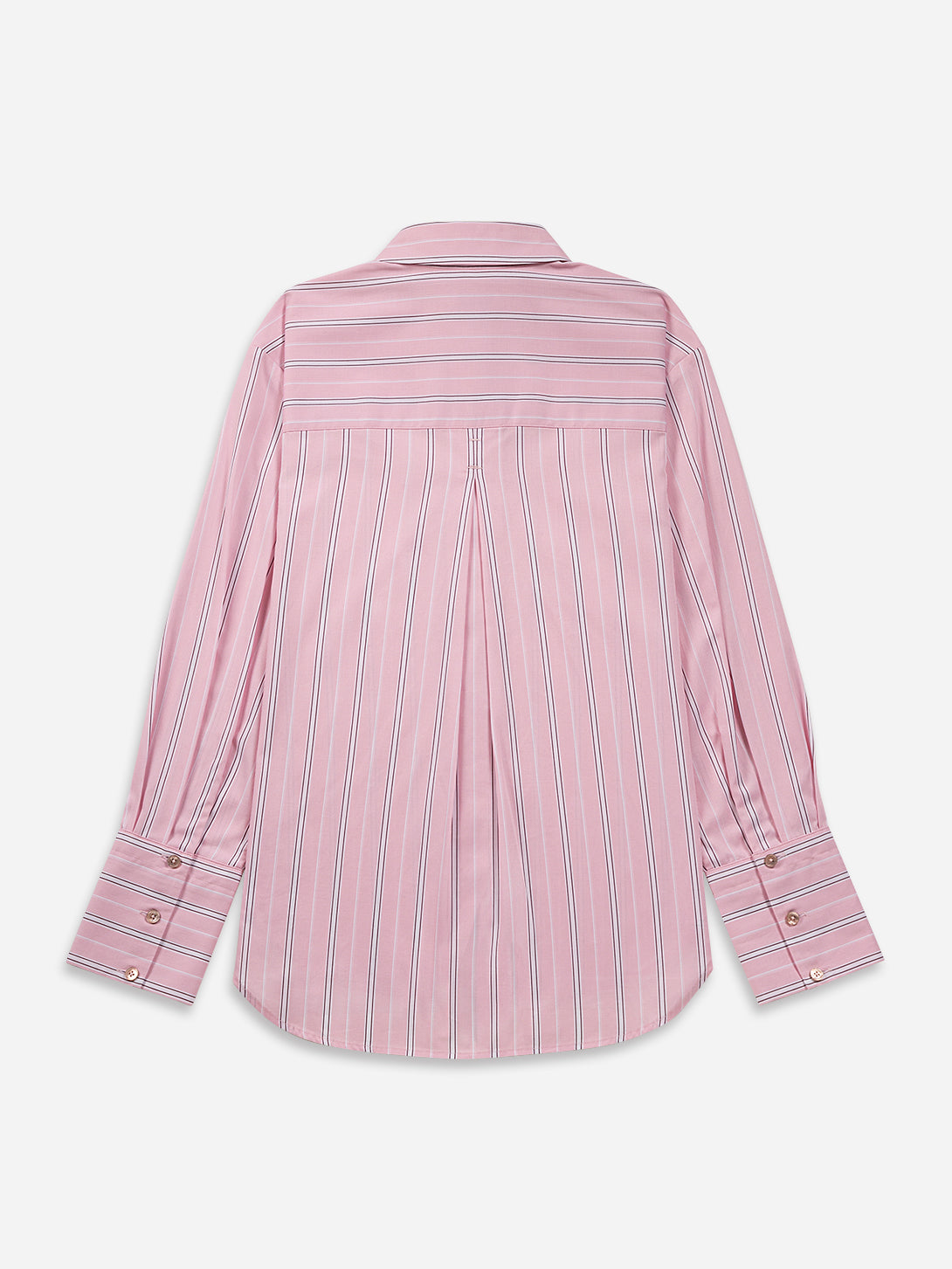 Playful Pink/ Pure White Stripe Striped Oversize Shirt Womens Striped Cotton Woven Shirt Collared Future Classics 