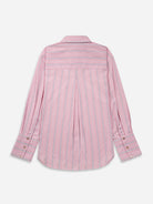 Playful Pink/ Pure White Stripe Striped Oversize Shirt Womens Striped Cotton Woven Shirt Collared Future Classics 