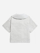 Offwhite Camp Collar Oeuvres Shirt Womens Woven Button Up Collared Shirt Pattern Relaxed Fit Shirt