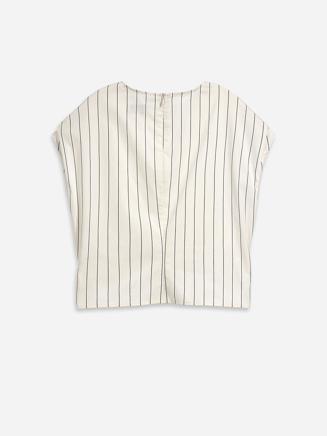 Seedpearl/ Moonless Night Stripe Striped Tie Waist Top Womens Striped Tie Shirt Sleeveless Womens Top 