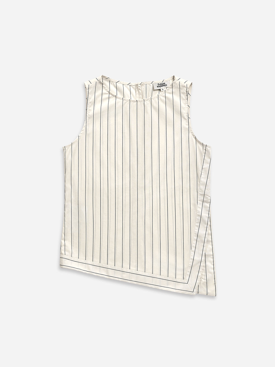 Seedpearl/ Moonless Night Stripe Striped Asymmetric Tank Womens Striped Sleeveless Top Womens Top Shirt 