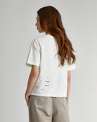 Offwhite Stencils Tee Womens Short Sleeve Cotton Tee Shirt Etched In Design 