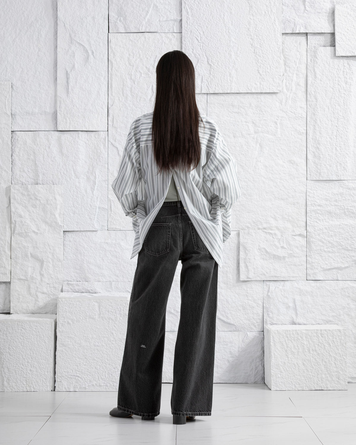 Dk Grey Denim Loose Fit Jeans Dark Grey Womens Wide Leg Baggy Denim Jeans Dark Grey Wash Denim 
