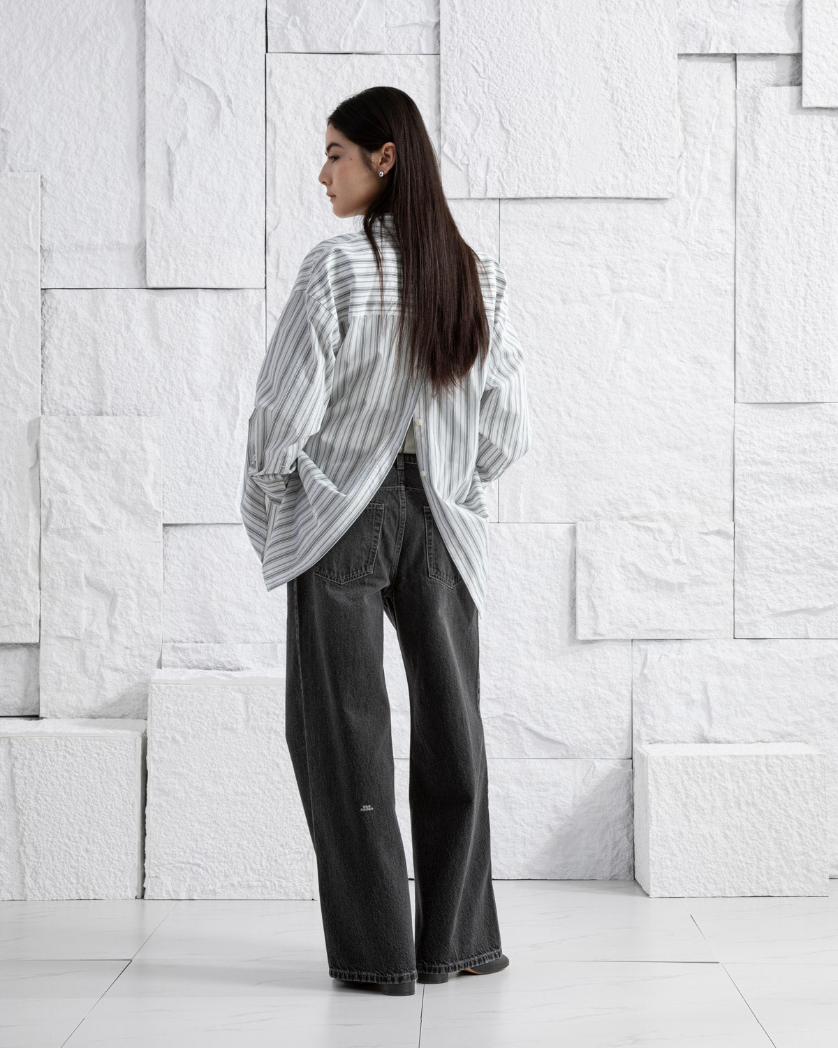 Dk Grey Denim Loose Fit Jeans Dark Grey Womens Wide Leg Baggy Denim Jeans Dark Grey Wash Denim 