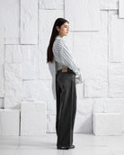 Dk Grey Denim Loose Fit Jeans Dark Grey Womens Wide Leg Baggy Denim Jeans Dark Grey Wash Denim 