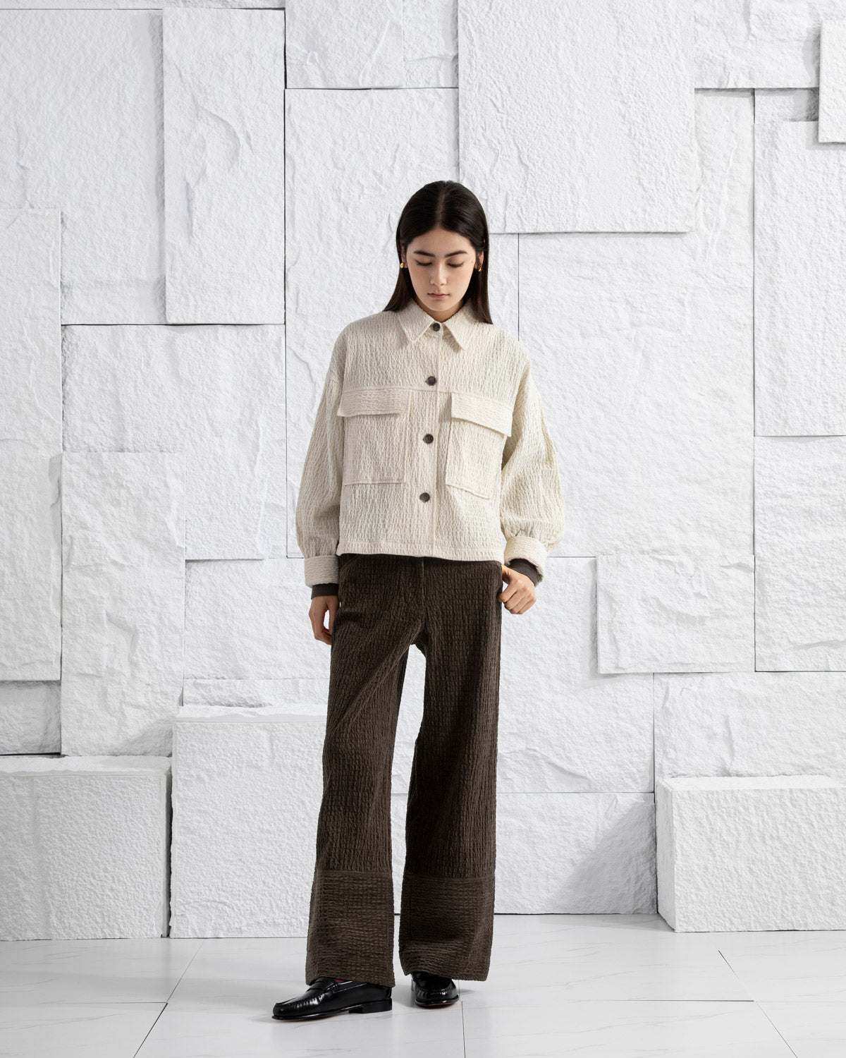 Dk Cedar Corduroy Trousers Corduroy Womens Wide Leg Trousers Two Tone Pants Textured Womens Pants 