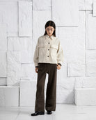 Dk Cedar Corduroy Trousers Corduroy Womens Wide Leg Trousers Two Tone Pants Textured Womens Pants 