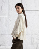 Seedpearl Cordurory Short Jacket Womens Textured Button Up Corduory Jacket Collared Corduroy Coat 