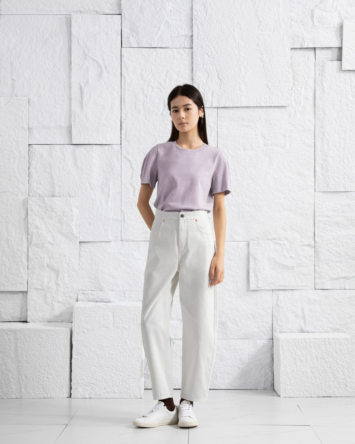 Icelandic Purple Heather Lantern Sleeve Tee Womens Cropped Tee Short Sleeve Shirt Wide Sleeve Tee 