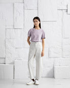 Icelandic Purple Heather Lantern Sleeve Tee Womens Cropped Tee Short Sleeve Shirt Wide Sleeve Tee 