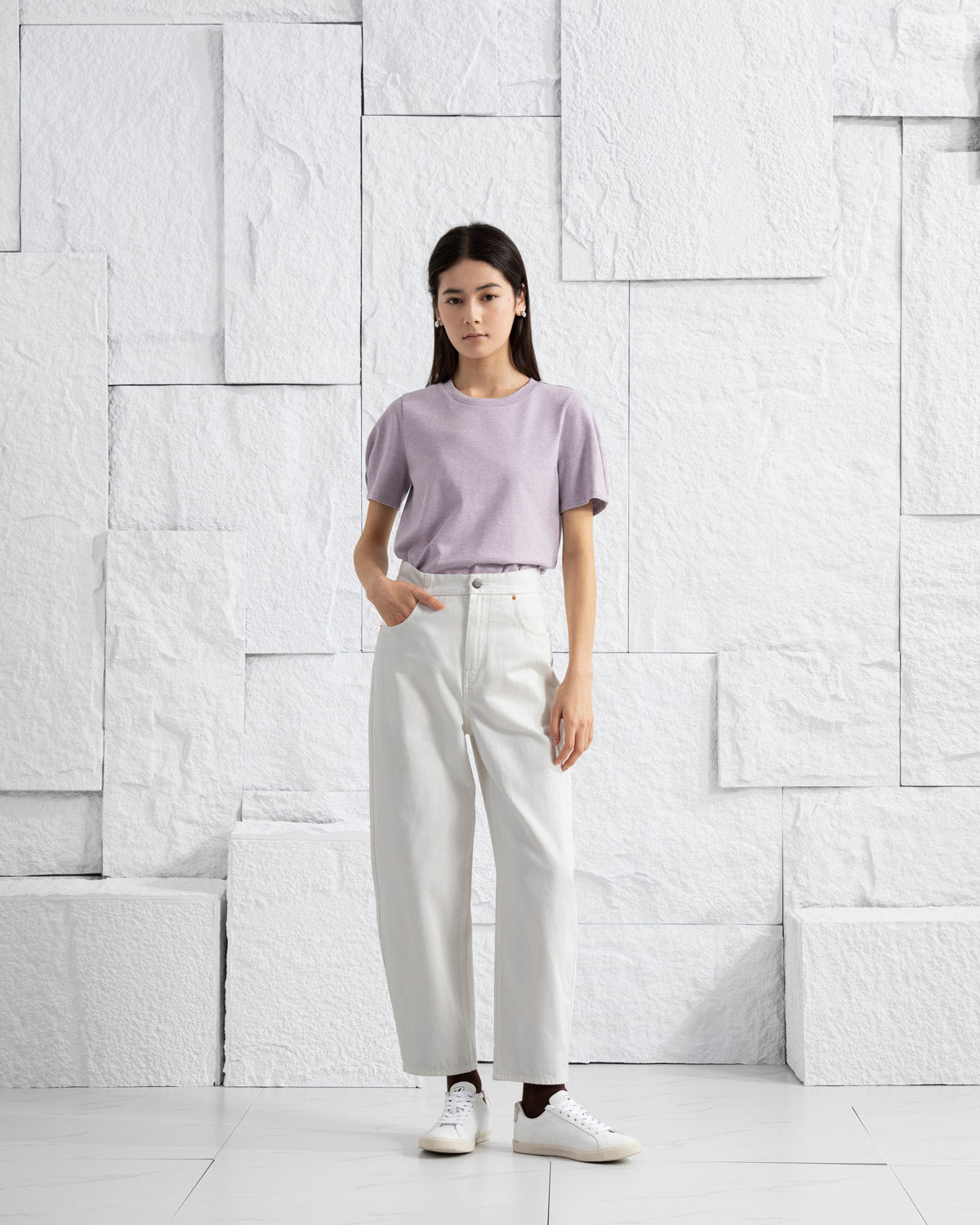 Icelandic Purple Heather Lantern Sleeve Tee Womens Cropped Tee Short Sleeve Shirt Wide Sleeve Tee 