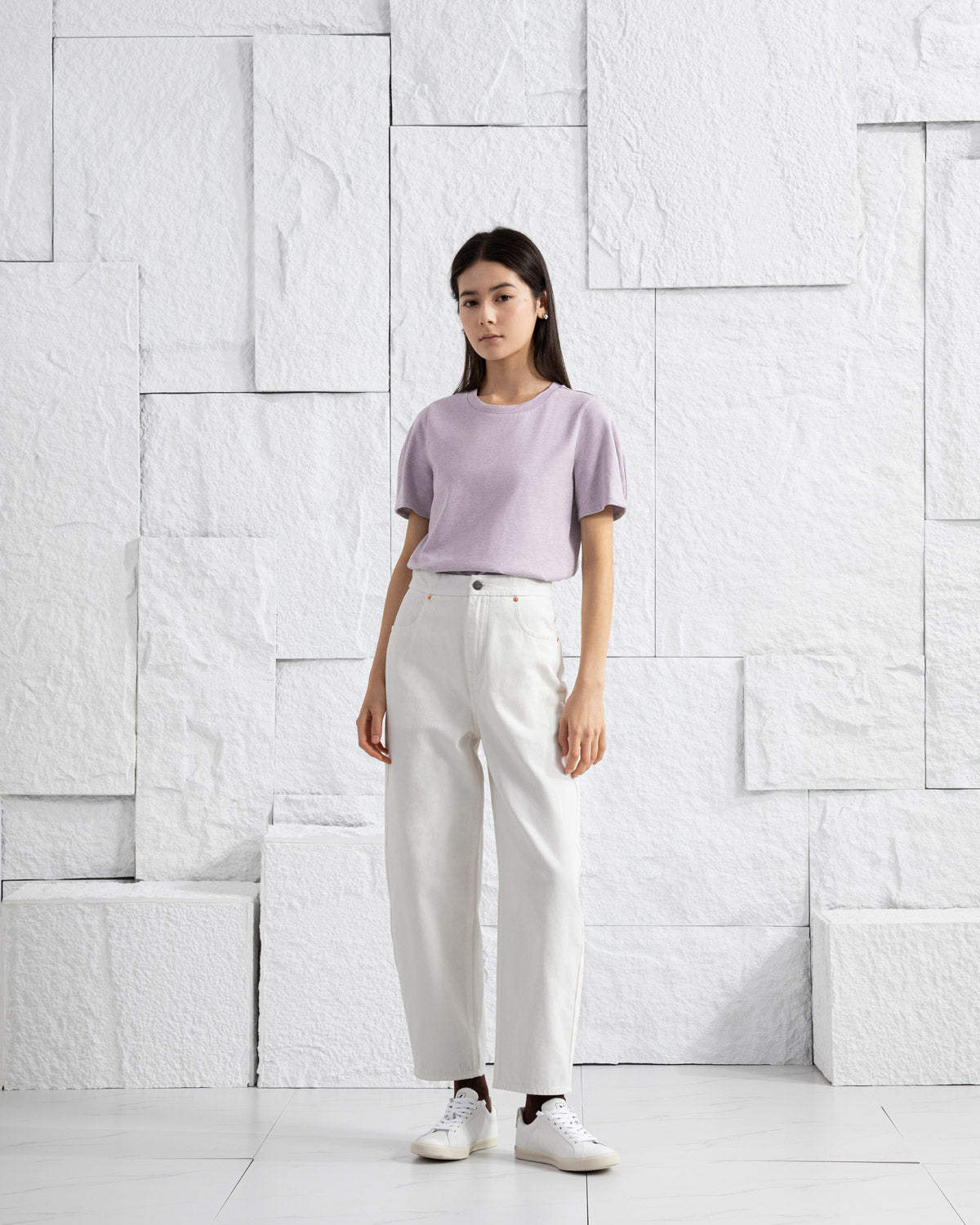Icelandic Purple Heather Lantern Sleeve Tee Womens Cropped Tee Short Sleeve Shirt Wide Sleeve Tee 
