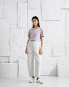 Icelandic Purple Heather Lantern Sleeve Tee Womens Cropped Tee Short Sleeve Shirt Wide Sleeve Tee 