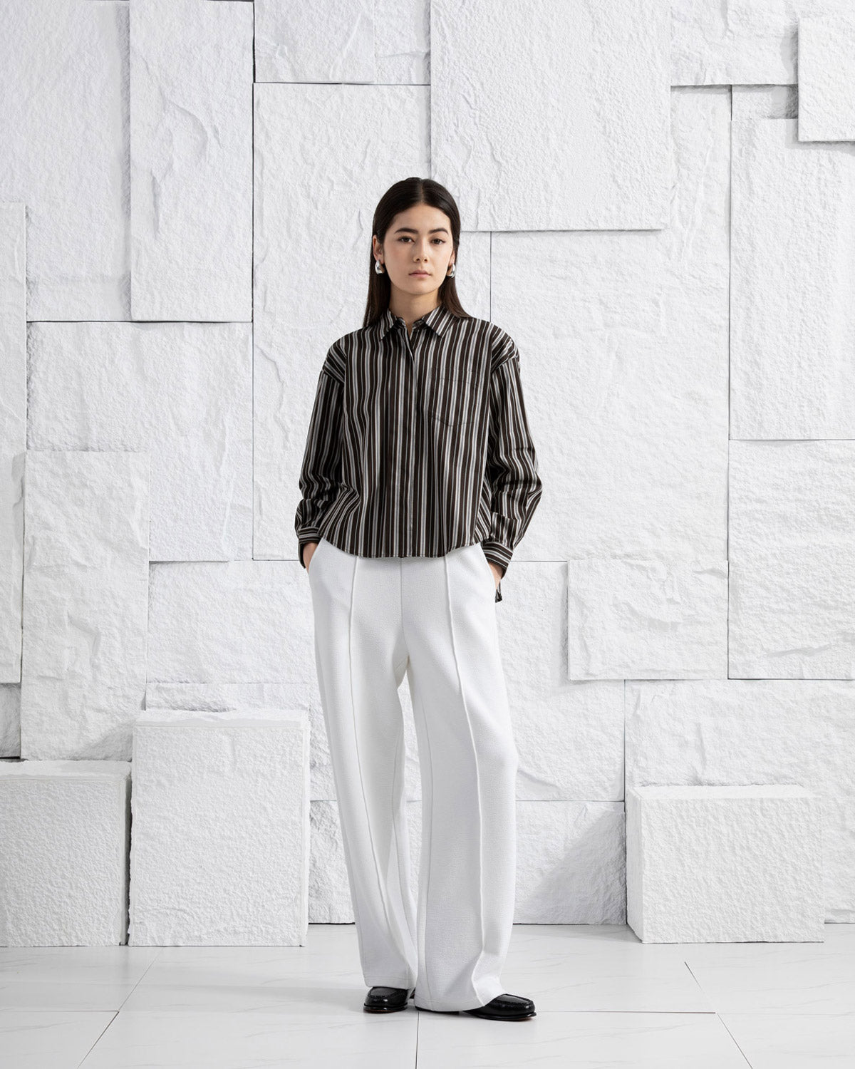 Offwhite Textured Pintuck Sweatpants Womens Textured Pleated Drawstring Sweatpants Single Long Pleat Elastic Waistband Comfort Loungewear