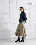 Dk Indigo Cuffed Peter Pan Jacket Womens Denim Jacket Cuffed Sleeve Denim Coat Collared Button Up Denim Outerwear