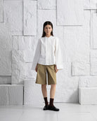 Lead Grey Side Slit City Shorts Womens Baggy Long Shorts Slit Side Feature Cotton Shorts