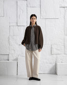 Dk Cedar Textured Split Cardigan Womens Textured Open Cardigan Puff Sleeve Feature Womens Layering Cardigan Crew Neckline 