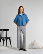 Horizon Blue Wide Leg Color Denim Womens Light Wash Wide Leg Jeans Womens Denim 