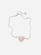 Rose/Stainless Steel Marland Backus Heart of Stone Necklace