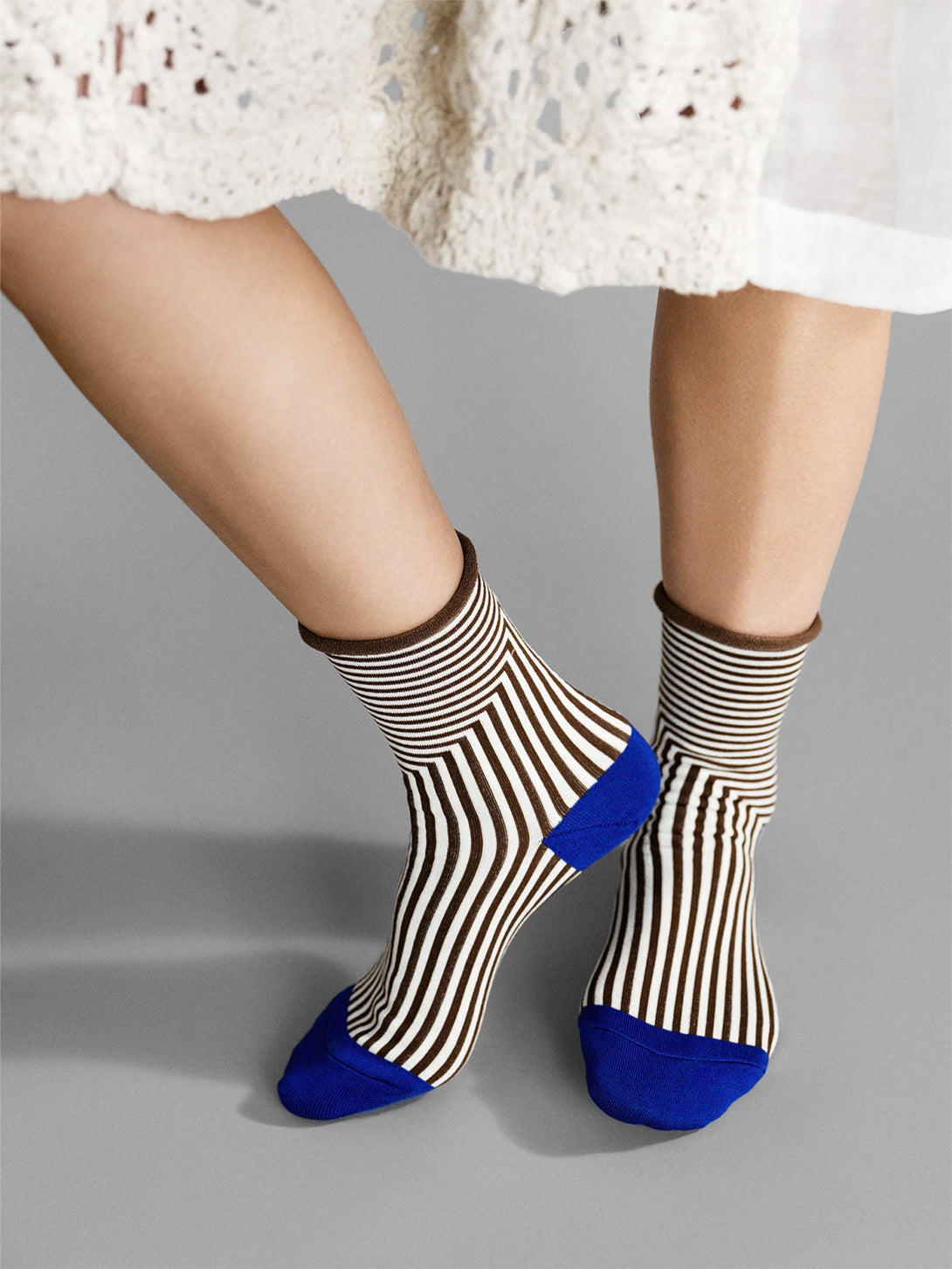 Brown  Corbusier Crew Hansel From Basel Socks 