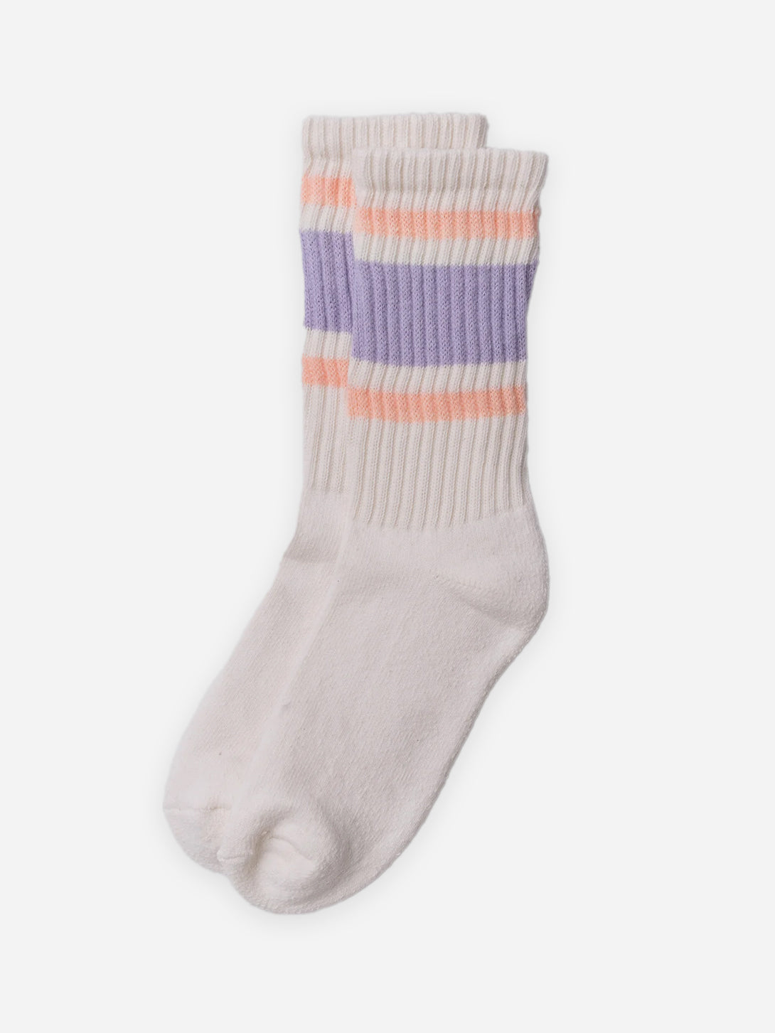 Lilac/Peach The Retro Stripe American Trench High Socks 