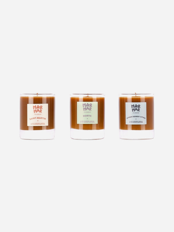 3 Pack Mar Mar Mini Votive Candle Gift Set, Saint Martin, North, Other Desert Cities Scented Home Decor