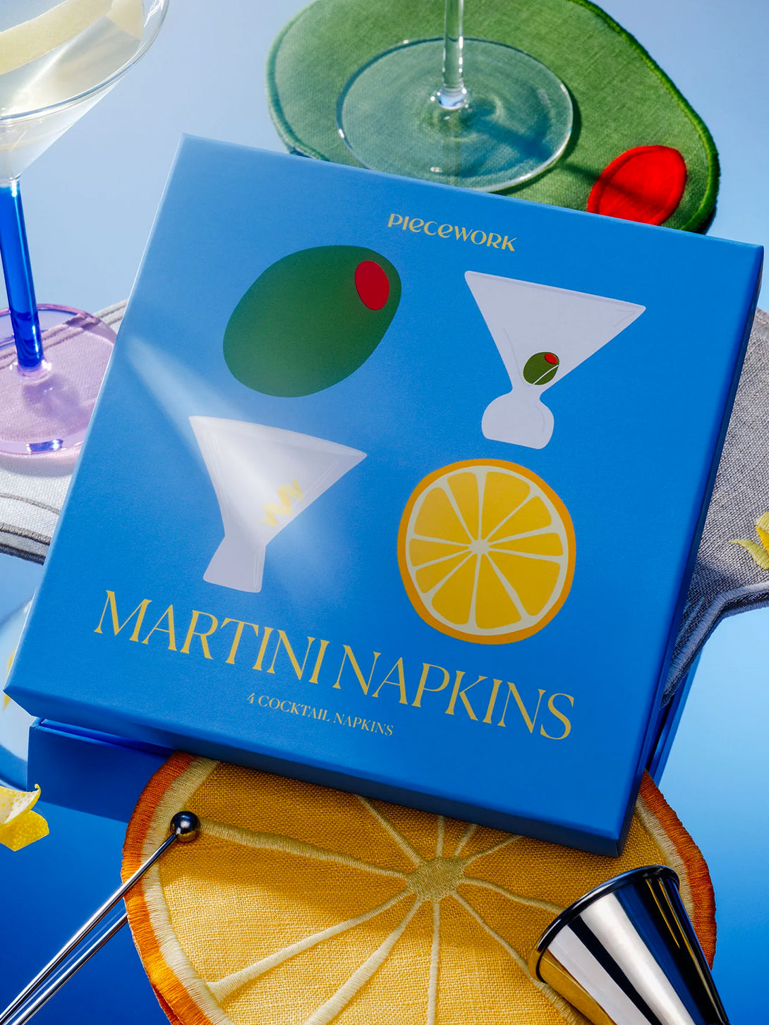 Martini Cocktail Napkins Pieceworks Reusable Cocktail Napkins