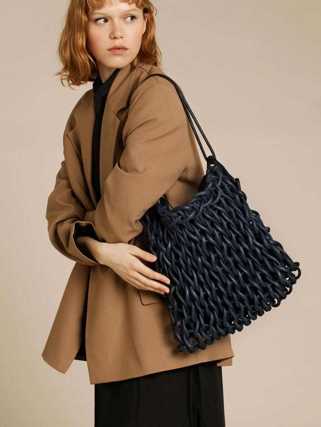 Navy Sara Bag Alienina Sustainable Luxury Shoulder Bag