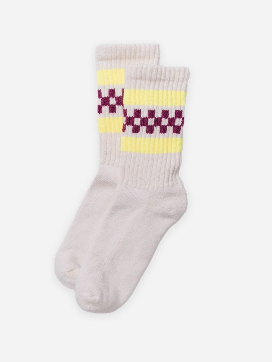 Berry/Lemon The Retro Check American Trench Socks 