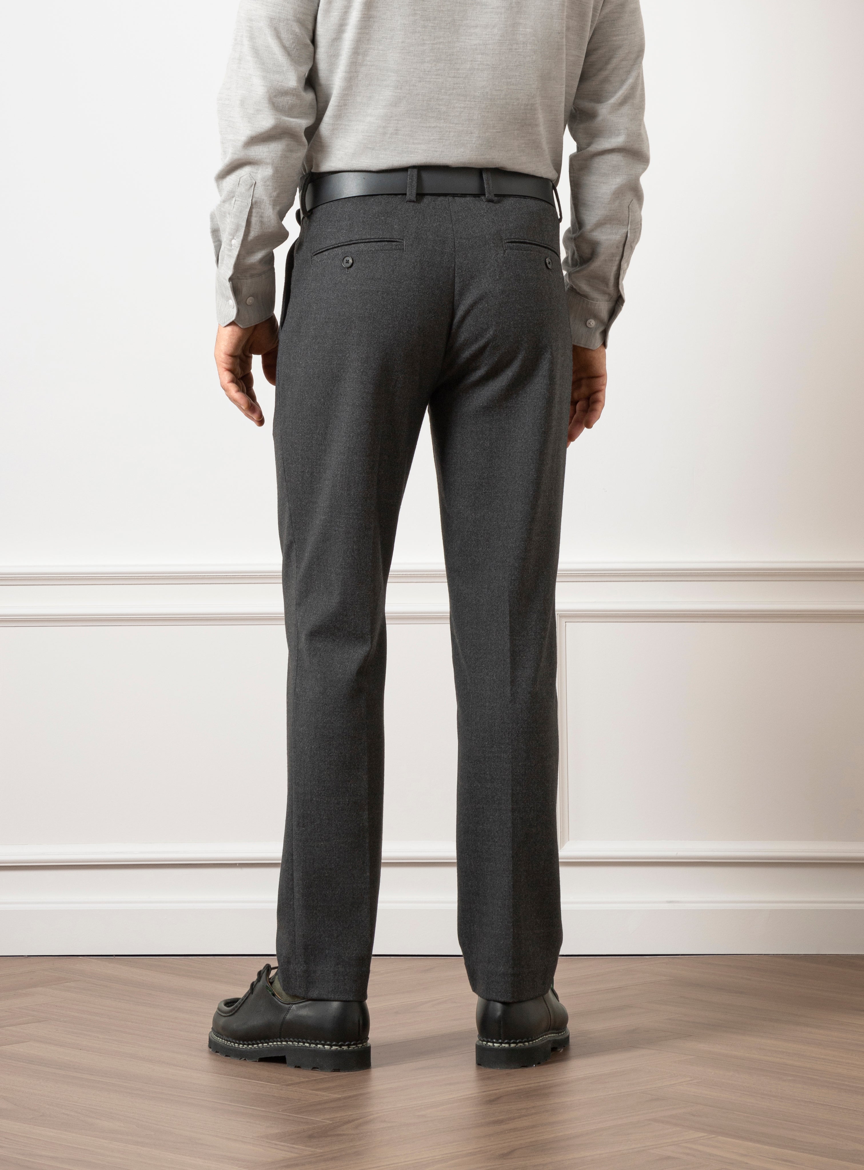 Dk Charcoal Heather Niles Rustic Flannel Pants Mens Pleated Trousers Soft Work Formal Pants 