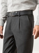 Dk Charcoal Heather Niles Rustic Flannel Pants Mens Pleated Trousers Soft Work Formal Pants 