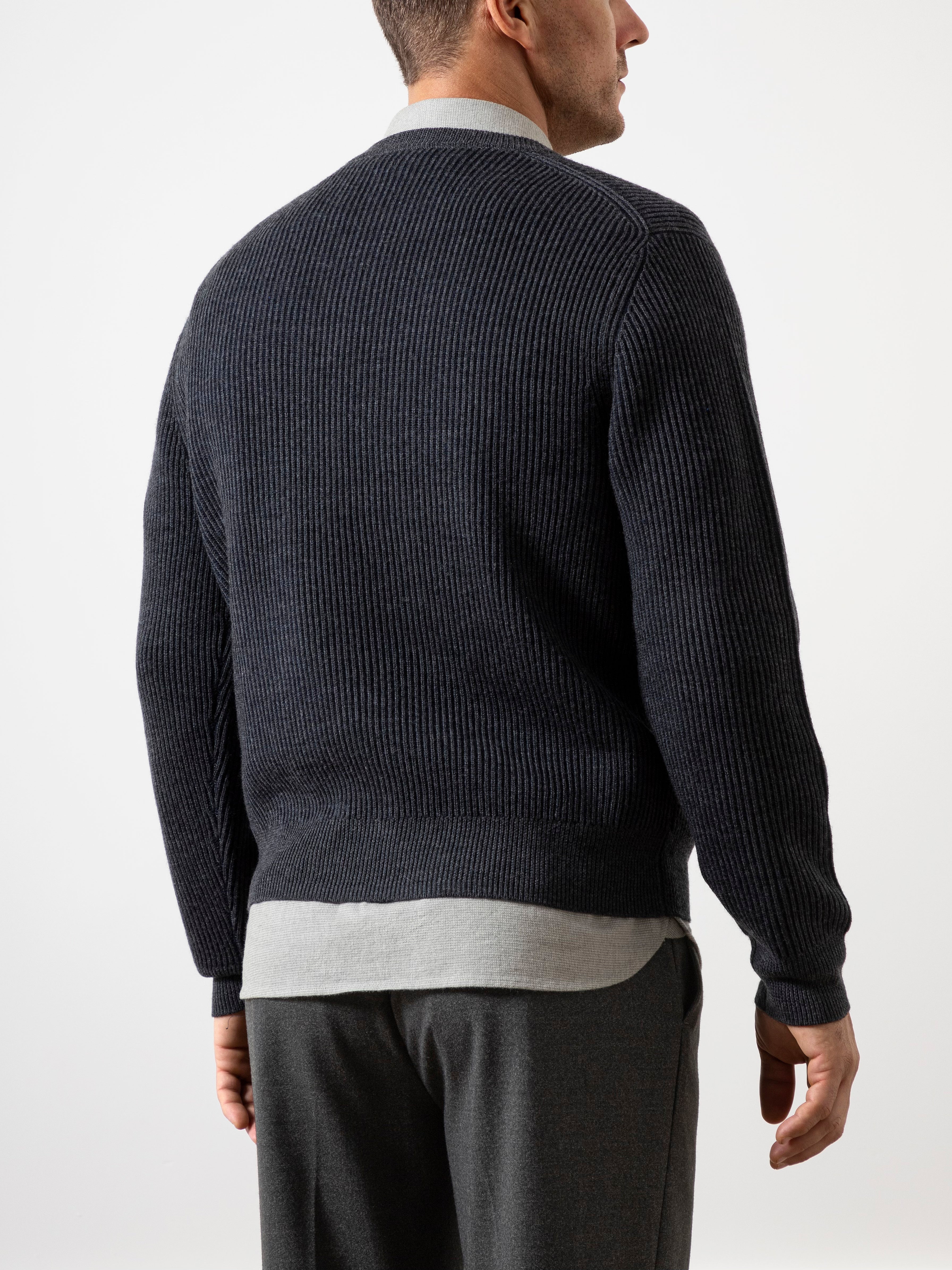 Grey Heather Chapman Crew Neck Pullover Mens Sweater Pullover Crew Neck Soft Merino Wool Sweater