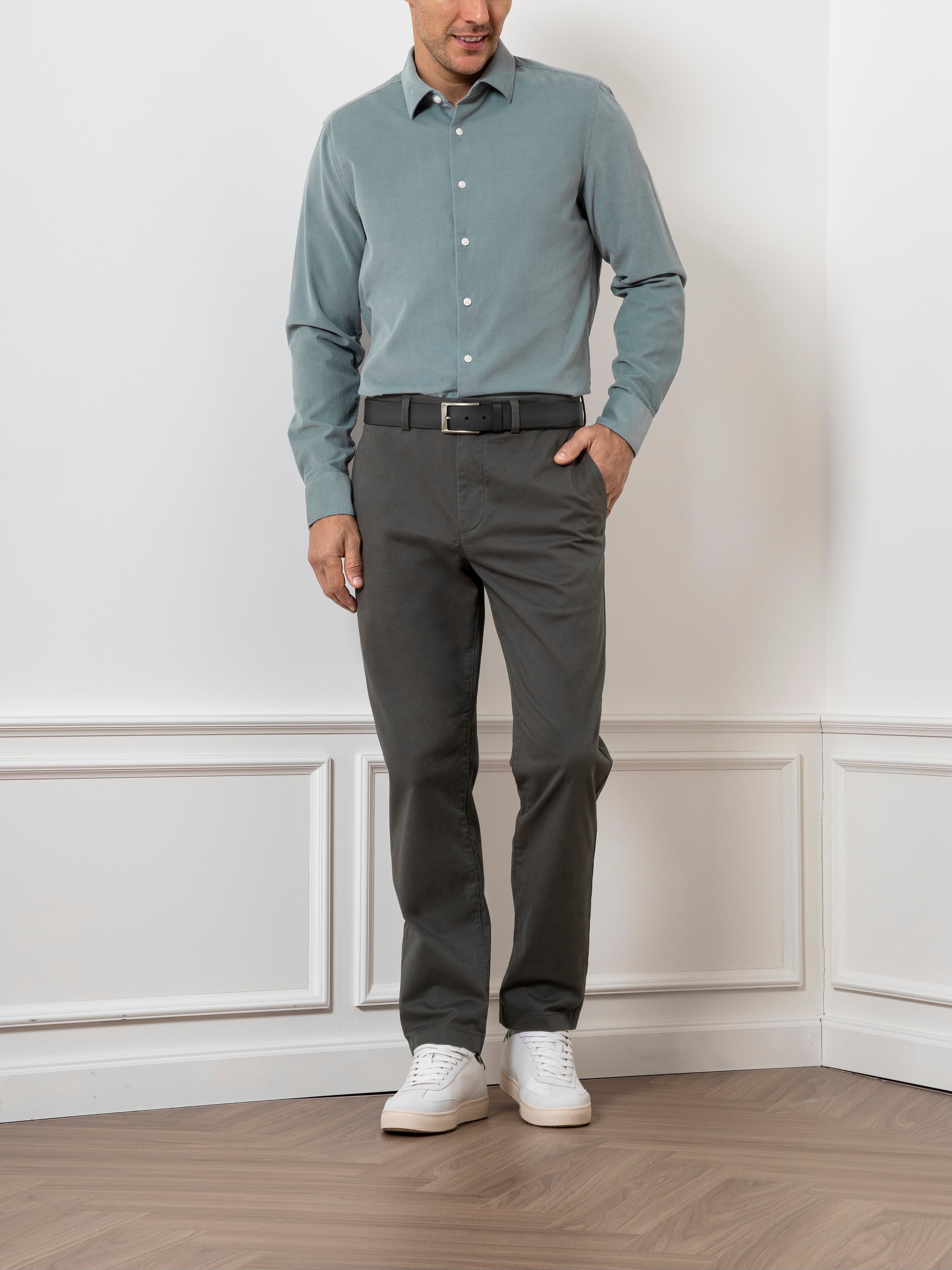 Lead Adrian Corduroy Shirt Mens Button Up Spread Collar Shirt Lightweight Corduroy 