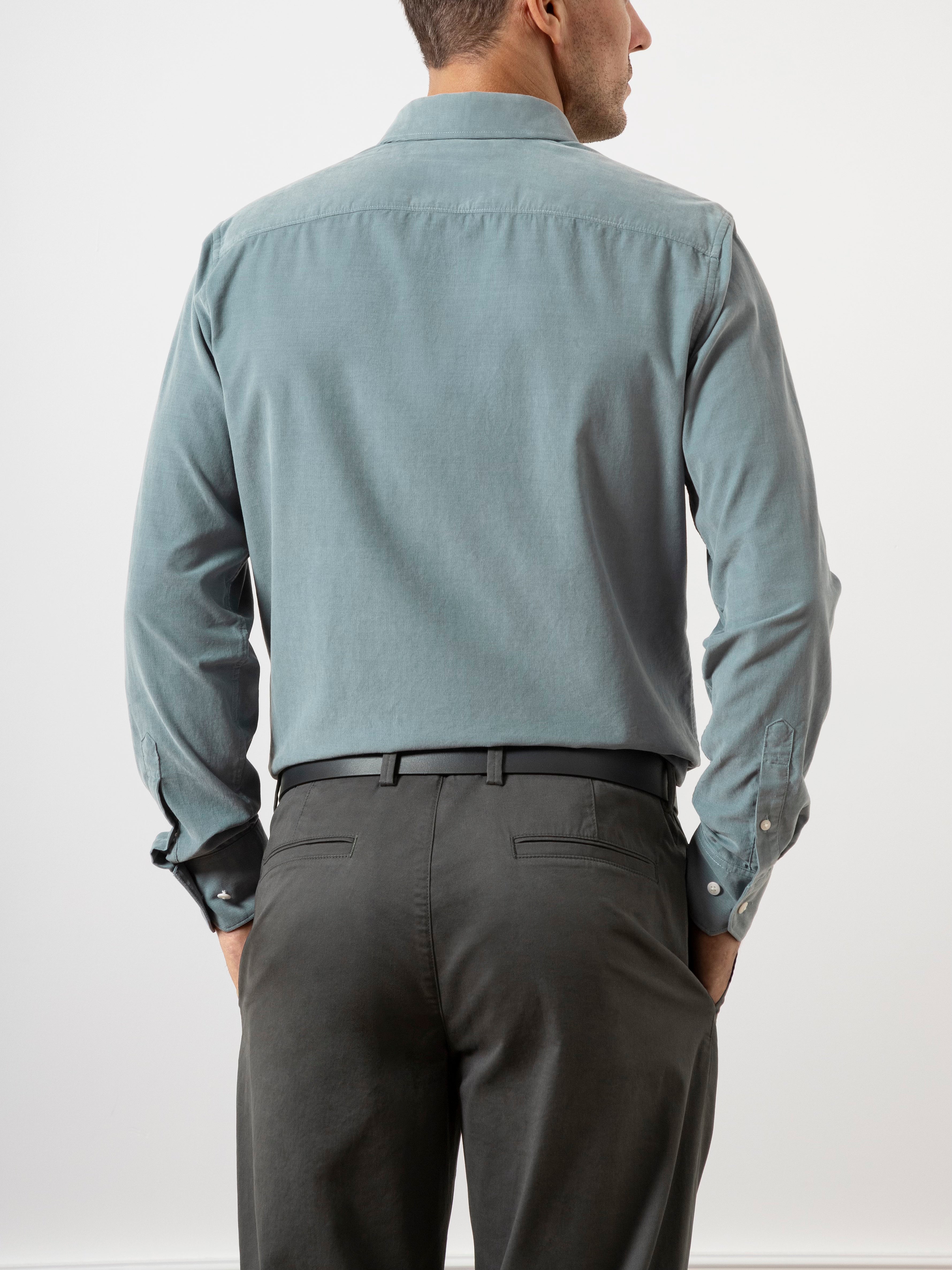 Lead Adrian Corduroy Shirt Mens Button Up Spread Collar Shirt Lightweight Corduroy 