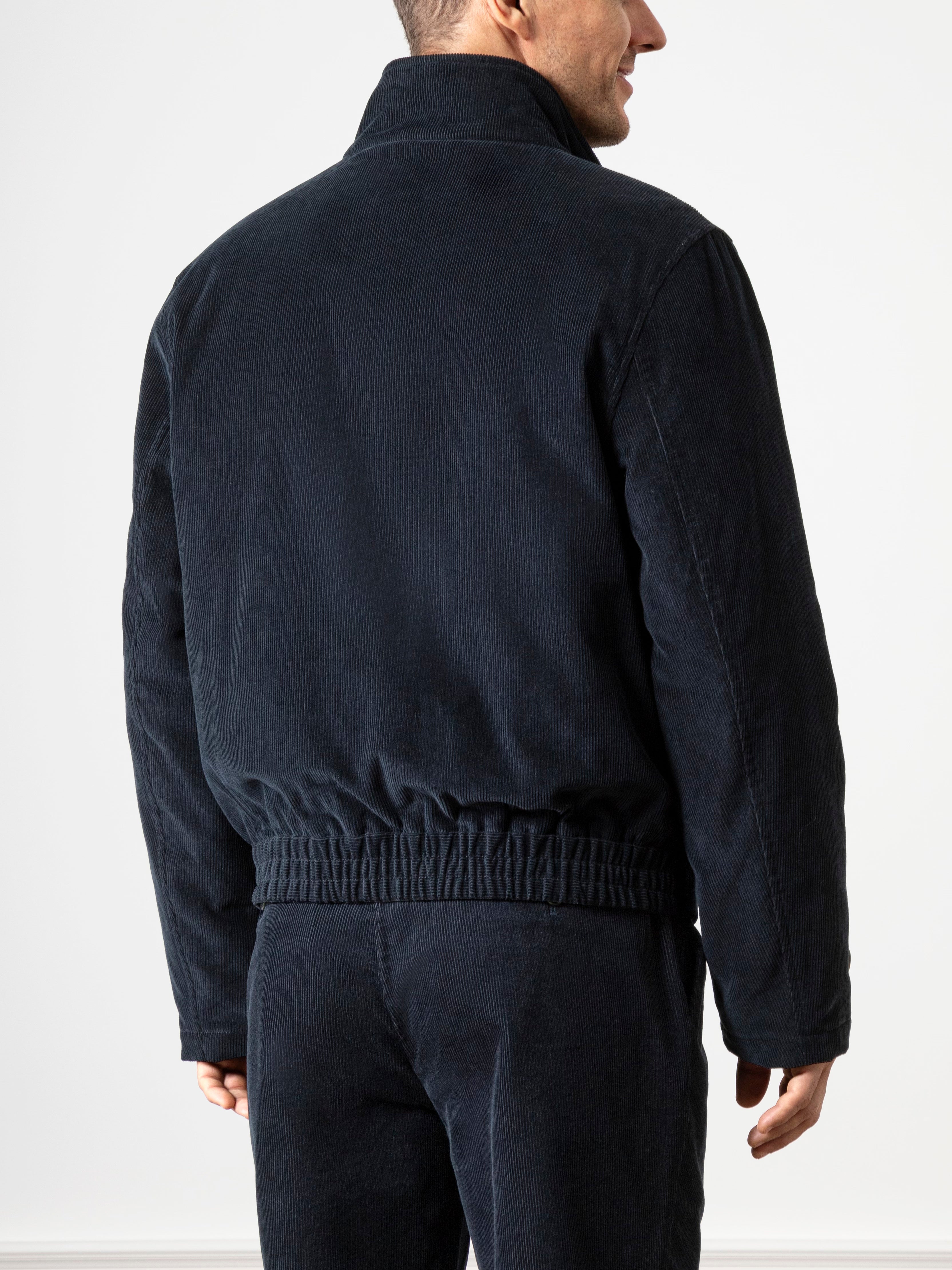 Dk Navy Barretto Padded Corduroy Jacket Mens Corduroy Insulated Jacket Warm Corduroy Coat Padded 