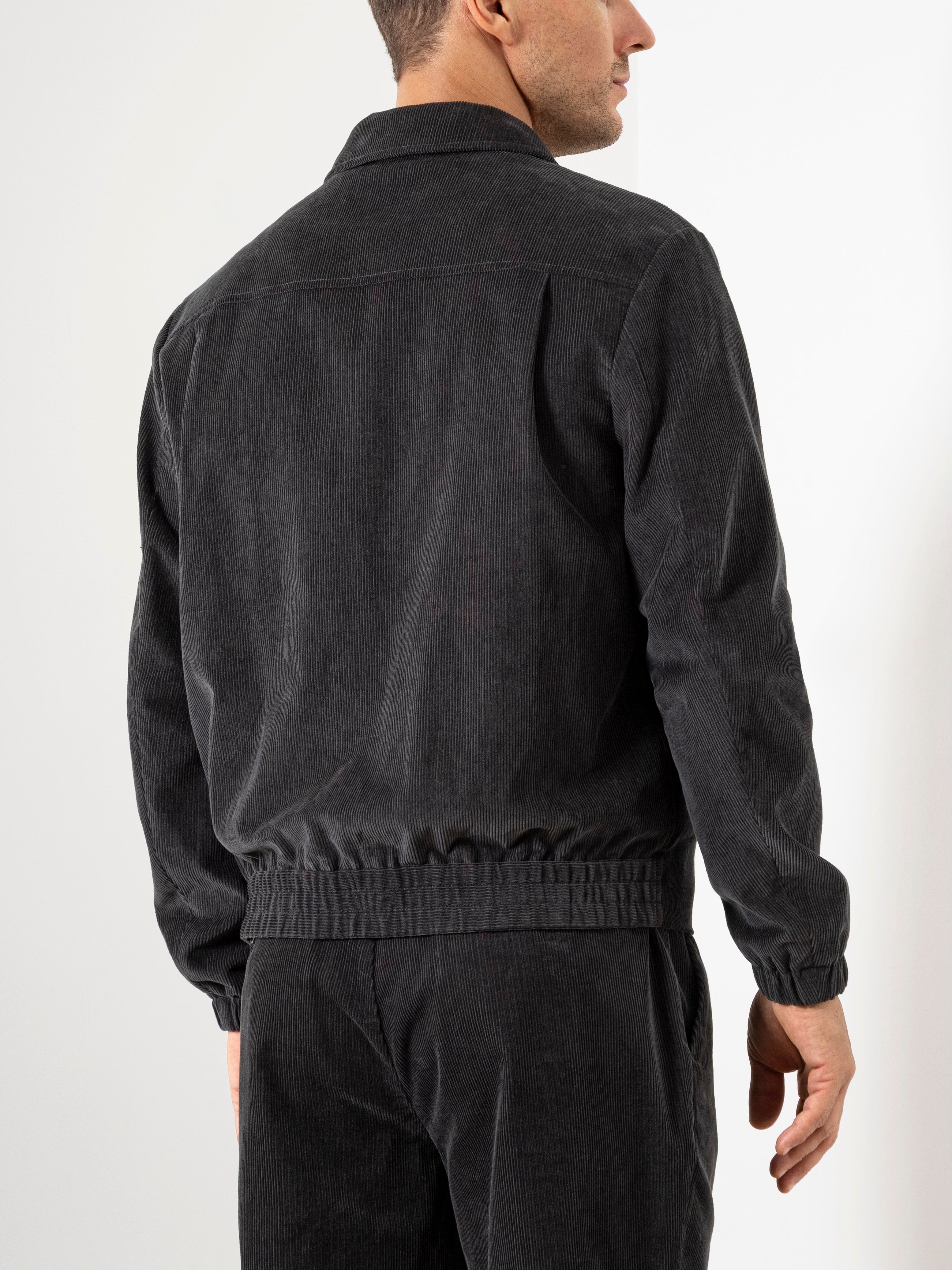 Dk Charcoal Connor Corduroy Jacket Mens Corduroy Zip Up Jacket Light Outerwear Soft Brushed Corduroy 