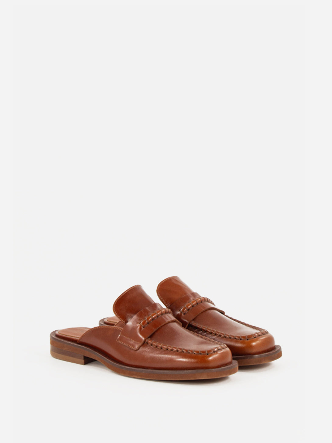 Cognac Leather Divi Sessun Womens Leather Shoes Womens Slip On Flats