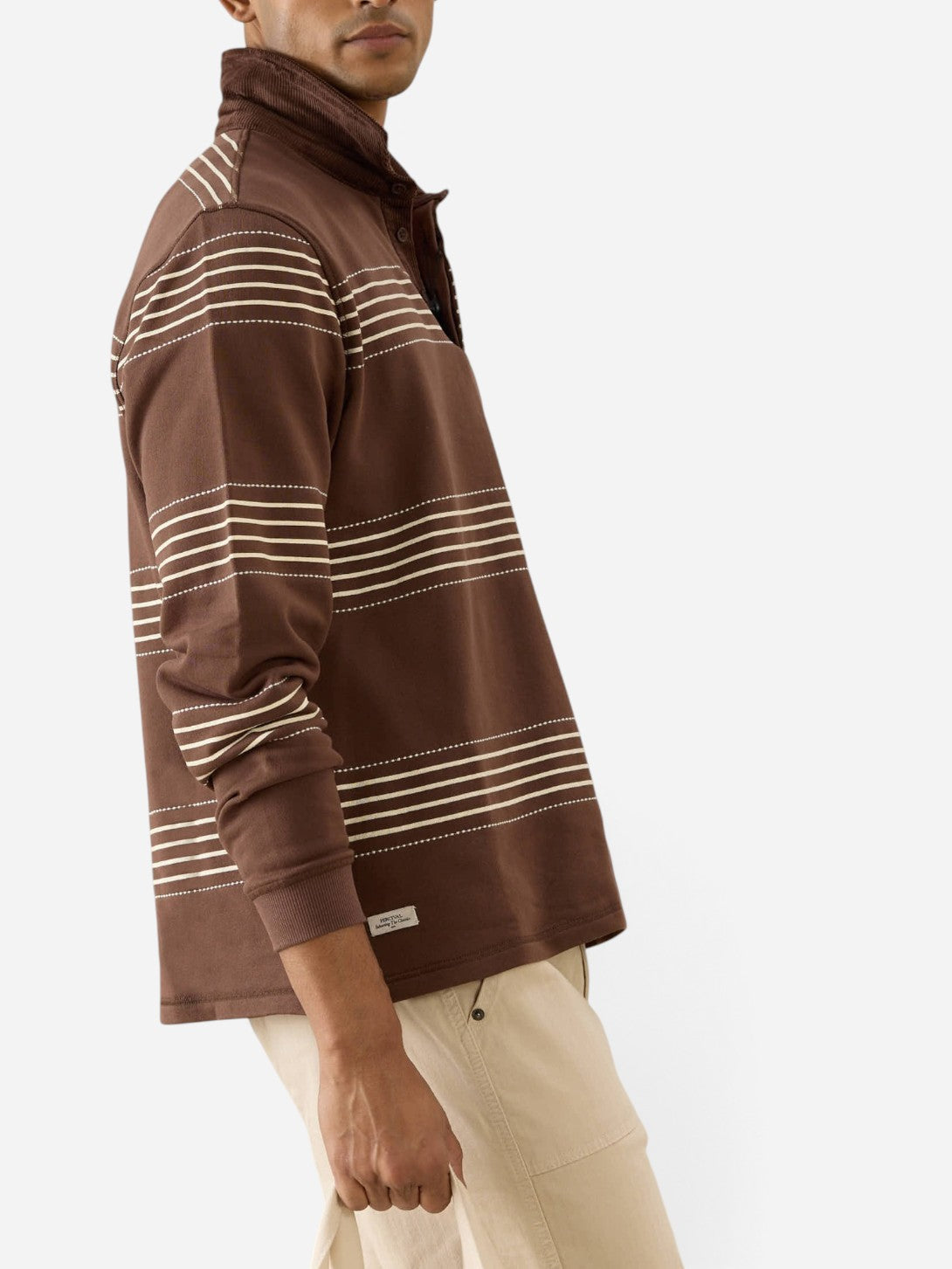 Espresso Editor Rugby Sweatshirt Mens Knitted Striped Rugby Polo Percival