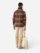 Espresso Editor Rugby Sweatshirt Mens Knitted Striped Rugby Polo Percival